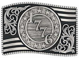 Flag with 1776 in center  buckle